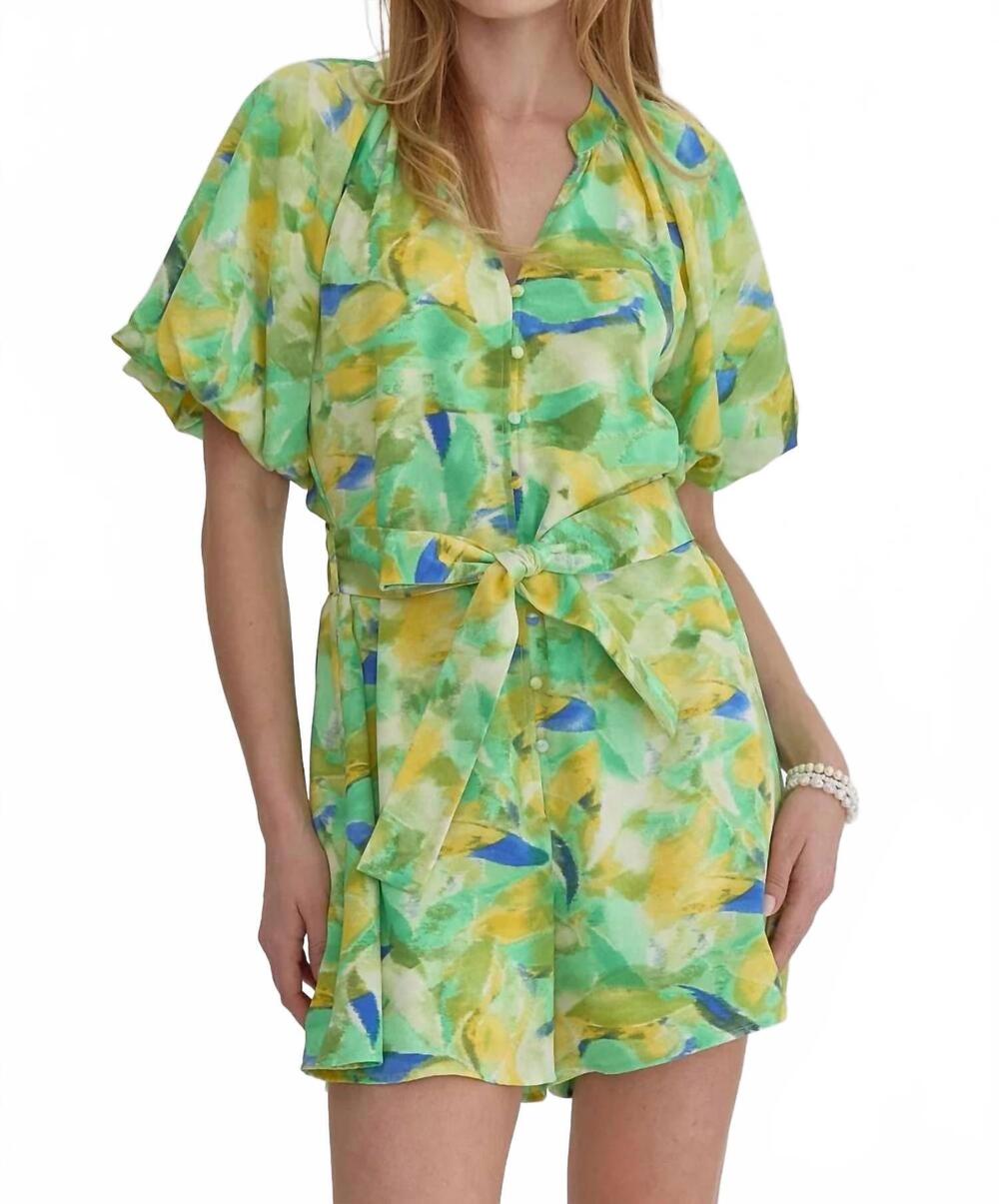 NEW ENTRO desert oasis romper in green
